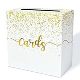 Gold Card Box For Party Gift Card Box Holder Envelope Box For Wedding Birthday Baby Shower Retirement Gold Foil Card Box