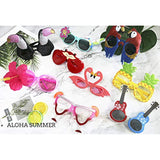 Luau Party Sunglasses - 9 Pairs Funny Hawaiian Glasses, Tropical Fancy Dress Props, Fun Summer Kids Party Favors, Beach Themed Party Supplies Decoration