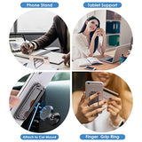 Cell Phone Ring Holder Finger Kickstand, 360° Rotation Foldable Metal Ultra-Thin Cellphone Back Grip Stand Adjustable Phone Holders For Magnetic Car Mount Compatible With Phone Tablets, Black
