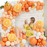 173Pcs Little Cutie Baby Shower Balloon Arch Kit Orange White for Tangerine Party