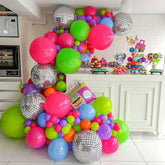 Back To 80S 90S Party Decorations, 124Pcs Disco Balloon Garland Arch K