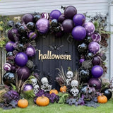 Black & Purple Balloon Garland with Metallic and Double Stuffed Balloons for Party