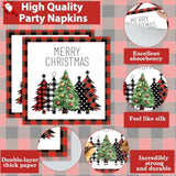 96 Pcs Christmas Red And Black Buffalo Plaid Paper Plates And Napkins For Merry Christmas Party Supplies Black Red Plaid Xmas Trees Party Tableware For 24 Guests Winter Xmas Party Decorations