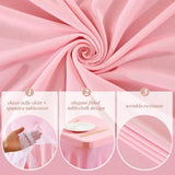 Pink Tablecloths 6 Foot Rectangle Tables, Spandex Fitted Tablecloth Stretch Table Cover With Tulle Skirt For Baby Shower Birthday Party Wedding Banquet Dessert Table Decorations