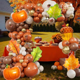 Thanksgiving Balloons Fall Maple Leaf Pumpkin Hazelnut Green Leaf Decor