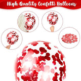 Red White Balloons Set, 35 Pack 12 Inch Red White Confetti Latex Ballo