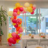 Balloons Pink Orange Yellow, 50Pcs Pink Yellow Orange Balloon Arch Kit, Latex Party Balloons For Birthday Decoration Wedding Baby Shower Engagement Diy Hula Hoop Balloons Decoration Party Supplies