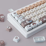 Pbt Keycaps 131 Keys Moa Keycaps Dye-Sublimation Creamy Cute Custom Keycap Set For Cherry Gateron Mx Swithes Mechanical Gaming Keyboards