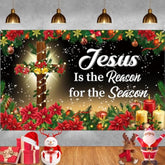 Christmas Religious Banner Decorations Jesus Is The Reason For The Season Backdrop Christmas Nativity Banner 71×43 Inch Holy Nativity Religious Xmas Photography New Year Party Decor