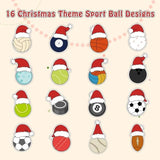 Christmas Ball Roll Stickers - 1000Pcs Christmas Basketball Football Volleyball Wearing Santa Hat Sport Stickers For Kids, Xmas Sport Theme Decals For Laptop Home Decor Party New Year Gifts