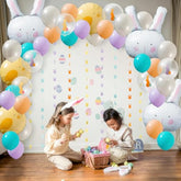 Easter Bunny Balloon Arch Cute Balloon Decorations Party Supplies Rabbit Pastel Foil Mylar Ornaments For Spring Baby Showers Kids' Birthdays Classroom Parties