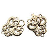 3 Pair Of 68 * 30Mm Metal Button Clasp Fasteners Gold Hooks And Eyes C