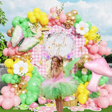 Fairy Wonderland Balloon Arch Garland Kit-158Pcs Green Pink Balloons With Butterfly Flower & Mushroom Foil Balloon For Girls Fairy Baby Shower Fairytale Spring Garden Tea Party Decorations
