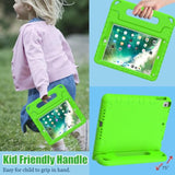 Kids Case For Ipad 9.7 2017/2018 & Ipad Air 2 With Built-In Screen Protector - Light Weight Shock Proof Convertible Handle Stand Friendly Kids Cover For 9.7 Ipad 5Th & 6Th Gen - Green