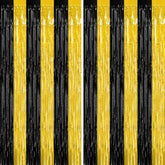 2 Pack Graduation Backdrop 3.28x7.05ft Black & Gold Foil Curtains