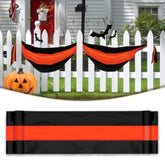 Halloween Bunting: Orange & Black Stripe "Trick or Treat" Banner (2x20 ft)