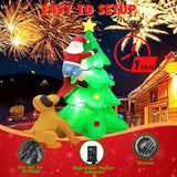 6Ft Christmas Inflatables Tree Outdoor Decoration With Led Lights, Santa Claus Chased By Dog Inflatable Christmas Tree B