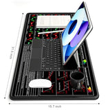 Stock Market Cheat Sheet Desk Pad, Large Gaming Mouse Pad, Big Xxl Computer Keyboard Shortcuts Keys Mat For Desktop, Office Accessories Desk Mat For Keyboard And Laptop, 31.5 X 15.7In, Black
