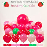 120 Pcs Strawberry Balloon Garland Kit Large Mylar Strawberry for 1st Birthday
