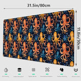 Playful Octopus Mouse Pad, Office Home Gaming Mousepad For Computer, Extended Marine Life And Tentacle Desk Mat With Anti-Slip Base, Cartoon Decorative Gifts For Sea Lovers, 31.5×11.8 In