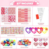 Valentine'S Day Gifts For Kids-30 Pack Valentines Sweet Cones Shaped Stationery Gift For Classroom, Creative Valentine Exchange Gift Set With Clear Bag Heart Card Pencil Sticker Eraser Sharpener Ruler