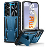 For Samsung Galaxy S24-Plus Case: Rugged Protective S24+ Phone Cases With Kickstand | Durable Matte Drop Proof Hard Covers Military Grade Shockproof Protection Sturdy Heavy Duty Blue