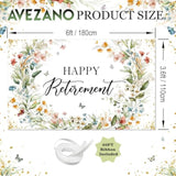Happy Retirement Banner Wildflower Themed Happy Retirement Party Decorations Backdrop Floral We Will Miss You Going Away Retire Party Decor 70.8 X 43.3 Inch