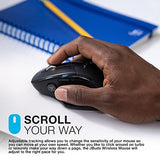 Jbuds Wireless Mouse, Connect Via Bluetooth Or Usb Wireless Dongle, Multi-Device Toggle, Up To Three Devices, Custom User Profiles, Adjustable Tracking, Full-Size, Rechargeable, (1 Pack)
