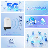 Outdoor 5G Router With Sim Card Slot, Nr Sa Nsa Cpe 5G Modem Cellular Routers Gateway/Bridge/Wireless, Ip67 Waterproof, T-Mobile & At&T, 4X4 Mimo,802.3Af Poe,Band Lock,Vpn, For Farm,Yard,Rv