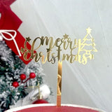 Merry Christmas Cake Toppers Tree Star Decoration Supplies Holiday Party