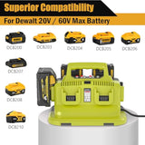 Replacement For Dewalt 20V Max Battery Charger, 6-Ports Multi Charger Station Compatible With Dewalt 20V/60V Flex Volt Batteries Dcb207 Dcb206 Dcb205 Dcb204 Dcb203 Dcb201 Dcb606 Dcb609 Dcb612
