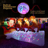 Christmas Inflatables, 10.8 Ft Waterproof Light Up Santa Claus Sleigh Christmas Deer Outdoor Decorations With Built-In L