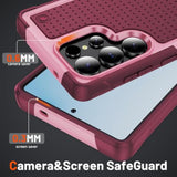 Designed For Samsung Galaxy S25 Ultra Case 2 In 1 Gift Militay Grade Drop Protective Rugged Heavy Duty Cover Shockproof Case For Galaxy S25 Ultra Phone Case For Women Men Boy Girl (Pink+Rose Red)