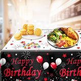 Red And Black Party Decorations, Happy Birthday Decorations For Men Women With Photography Backdrop & Tablecloth Balloons Arch Kit Banner Birthday Party Supplies Bday Decor With Table Cover