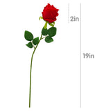 Red Artificial Roses With Long Stems, 12Pcs Realistic Roses Artificial Flowers, Faux Roses | Bulk Fake Flowers For Home Decor, Wedding Party Table Centerpieces, Diy Bouquet