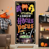 Hocus Pocus Sanderson Sisters Front Door Cover Banner – Spooky Halloween Porch Sign, Home Decorations & Holiday Supplies