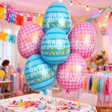 6Pcs Easter Bunny Balloons, Chick Balloons, Rabbit Head Foil Myla Balloons With Easter Eggs Balloons For Easter Party Decorations, Baby Shower, Spring Celebration Arch Decorations