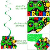Green Video Game Hanging Swirls 20Pcs Gamer Birthday Party Decorations Game On Birthday Hanging Decoraiton Gaming Ceiling Streamers For Game Level Up Party Supplies