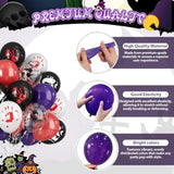 50pcs Halloween Balloons Black Purple Red Bloody Handprint Bat Print Party Decor