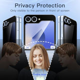 JETech Front Privacy Screen Protector for Galaxy Z Flip 7 FE 2025 / Z Flip 6 2024, Anti-Spy Tempered Glass Film with Easy Installation Tool, Case-Friendly, 2-Pack