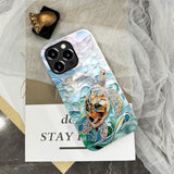 Compatible With Iphone 16 Pro Max,Anti-Scratch Glossy Case Cover,Turtle Blue Green Sea