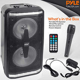 Bluetooth Speaker & Microphone System - Portable Stereo Karaoke Speaker with Wired Mic, Built-in LED Lights, MP3/USB, FM Radio (6.5 Subwoofers, 500