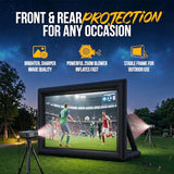 20 ft Outdoor Projector Screen - Supports Front and Rear Projection - Includes Inflation Fan, Tie-Downs and Storage Bag - Inflatable Projector Screen