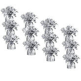 12-Pack Silver Balloon Weights – 4.8" Metallic Foil Weights for Helium Balloons & Table Decor