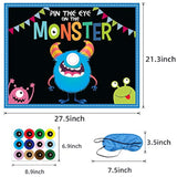 Halloween Games Kids - Pin The Eye On The Monster Halloween Party Decorations Gmaes Activities Crafts Supplies For Monster Birthday Family Children Boys Girls Classroom