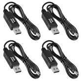 4Pcs Dc 5V To Dc 12V Usb Voltage Step Up Converter Cable Power Supply Usb Cable With 5.5X2.1Mm Dc Connect Male 1M For Wifi Router Mini Fan Speaker 3.2Ft