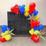 Red, Blue & Yellow 12" Balloons Lightning Print & Confetti Party Decor