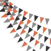 Halloween Pennant Banner Black Orange White Glitter Triangle Flag Garland for Party Decor