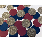Confetti 100 Pieces Paper Circles Gold Navy Blue Burgundy Wine Birthday Bridal Shower Wedding Party Decor