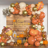 Fall Balloon Arch Kit: Pumpkin, Maple Leaf & Metallic Gold